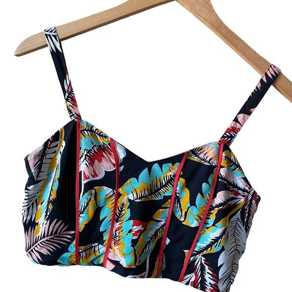 B•O•G Collective Tropical Print Two Piece Wrap Skirt Set | Size Small - Picture 2 of 16